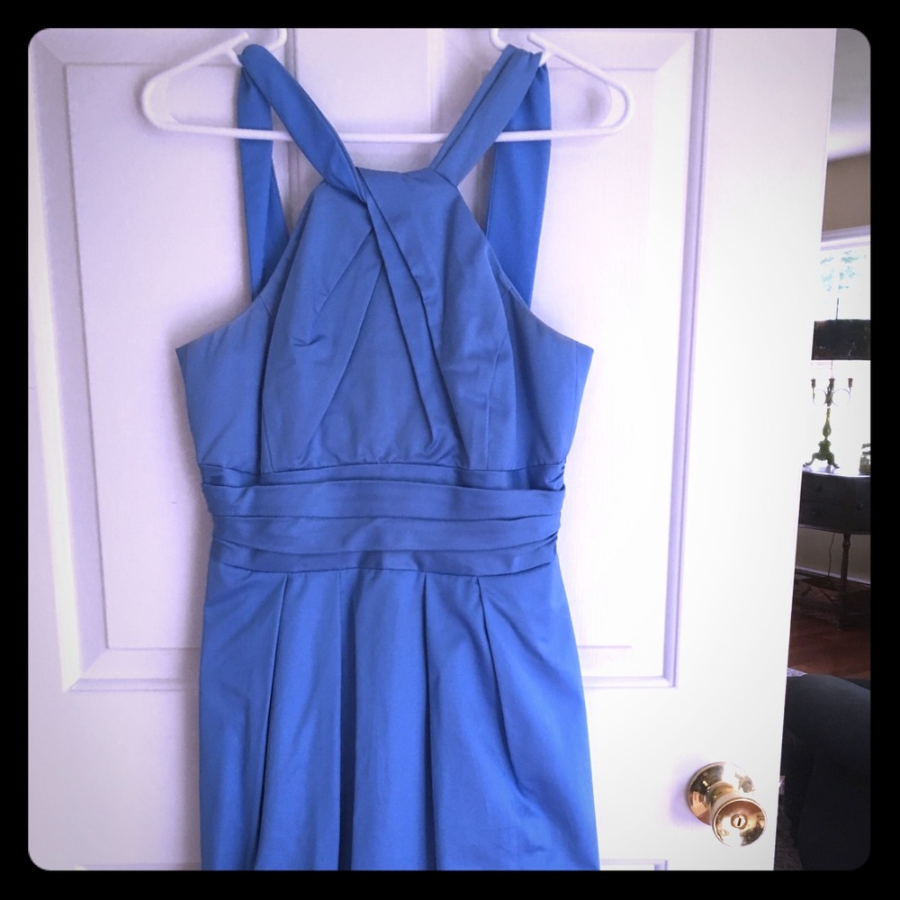 David’s Bridal bridesmaid dress, blue, size 4